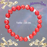 BRACELET 18 cm Jaspe Rouge fait main - Atmos-Zen