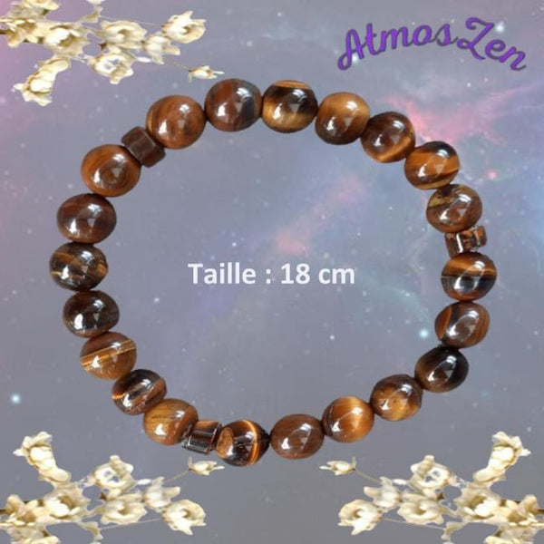 BRACELET 18 cm Œil de tigre fait main - Atmos-Zen