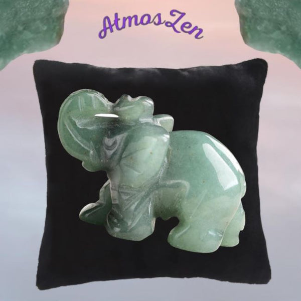 AVENTURINE et ŒIL de TIGRE - Pierres Naturelles Design Eléphant - Atmos-Zen