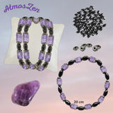 BRACELET / COLLIER en AMETHYSTE et HEMATITE faits main - Atmos-Zen