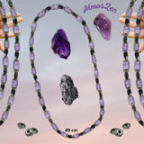 BRACELET / COLLIER en AMETHYSTE et HEMATITE faits main - Atmos-Zen