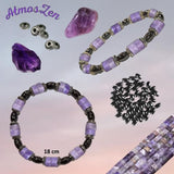 BRACELET / COLLIER en AMETHYSTE et HEMATITE faits main - Atmos-Zen