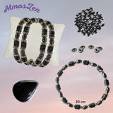 BRACELET / COLLIER en OBSIDIENNE et HEMATITE faits main - Atmos-Zen