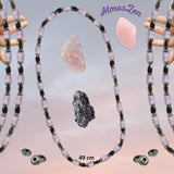 BRACELET / COLLIER en QUARTZ ROSE et HEMATITE faits main - Atmos-Zen