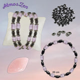 BRACELET / COLLIER en QUARTZ ROSE et HEMATITE faits main - Atmos-Zen