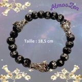 BRACELET OBSIDIENNE PIXIU vs DRAGON fait main - Atmos-Zen