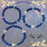 BRACELETS et COLLIER CHAKRA FRONTAL faits main - Véritables Perles Lapis-Lazuli - Atmos-Zen