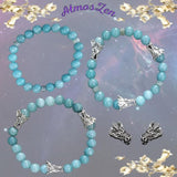 BRACELETS et COLLIER CHAKRA GORGE faits main - Véritables Perles Aquamarine - Atmos-Zen