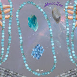 BRACELETS et COLLIER CHAKRA GORGE faits main - Véritables Perles Aquamarine - Atmos-Zen