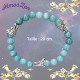 BRACELETS et COLLIER CHAKRA GORGE faits main - Véritables Perles Aquamarine - Atmos-Zen