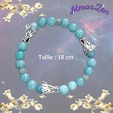 BRACELETS et COLLIER CHAKRA GORGE faits main - Véritables Perles Aquamarine - Atmos-Zen