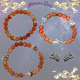 BRACELETS et COLLIER CHAKRA SACRE faits main - Véritables Perles Cornaline - Atmos-Zen