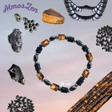 BRACELETS et COLLIER en Œil de Tigre, Obsidienne et Hématite Faits main - Atmos-Zen