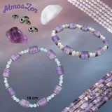 BRACELETS et COLLIER en PIERRE de LUNE et AMETHYSTE faits main - Atmos-Zen