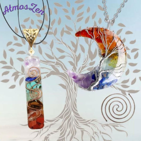 PENDENTIF 7 CHAKRAS Arbre de Vie ou Orgone - Atmos-Zen