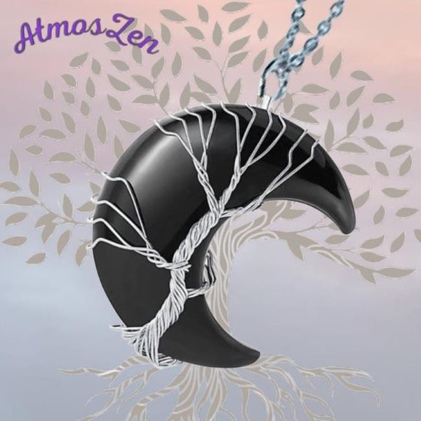 PENDENTIF Croissant de Lune et Arbre de Vie - Atmos-Zen