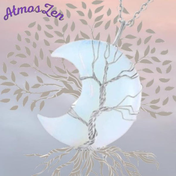 PENDENTIF Croissant de Lune et Arbre de Vie - Atmos-Zen